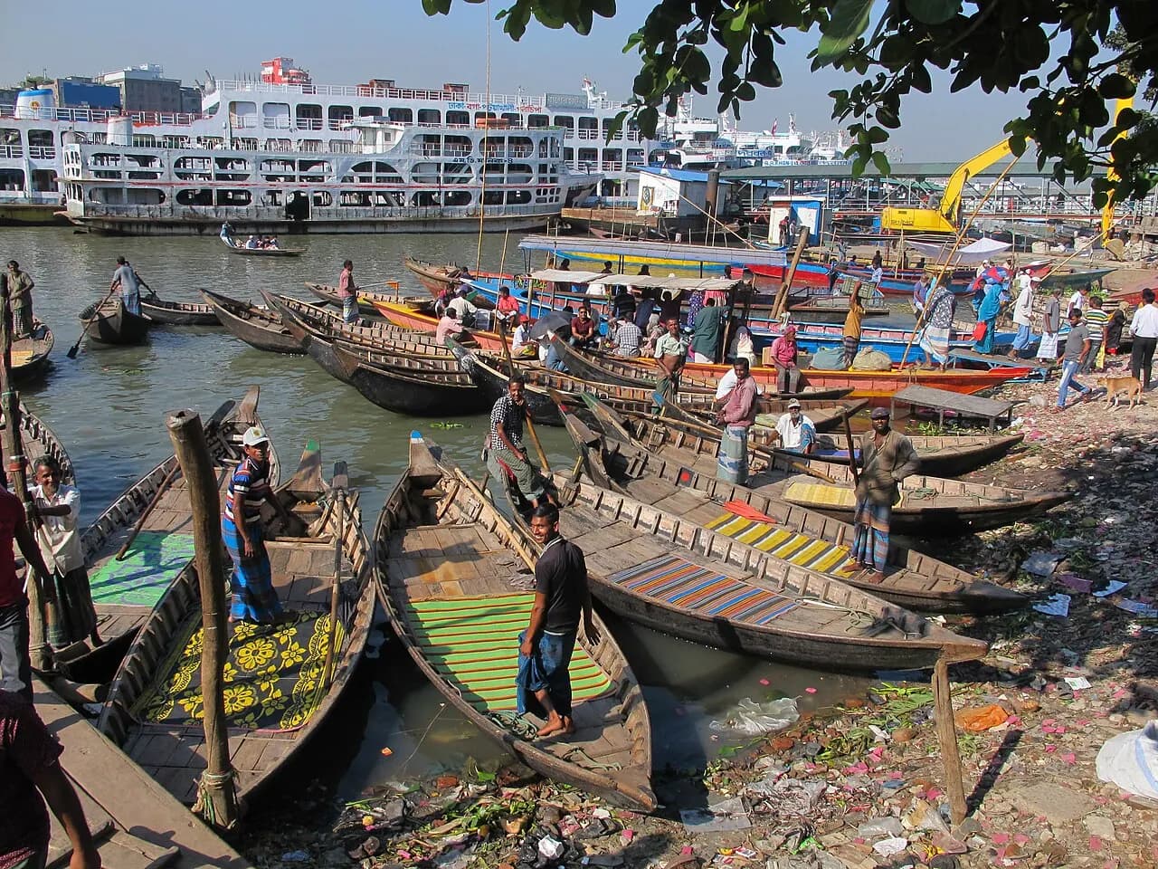 সদরঘাট, ঢাকা — Buriganga at the port Sadarghat